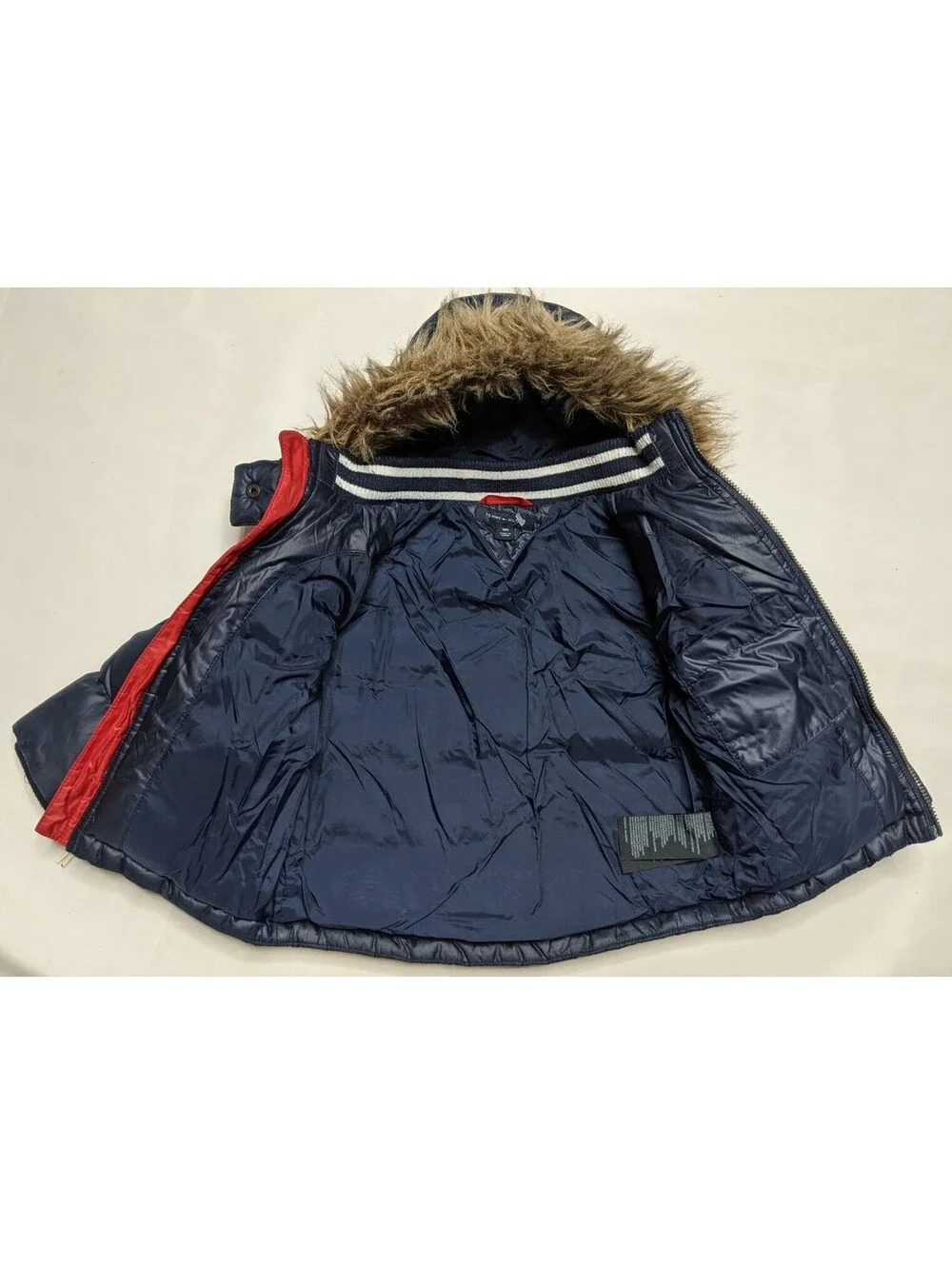 TOMMY HILFIGER KIDS BABY BOY TODDLER 18M 2T WINTER JACKET FUR HOOD DOWN PUFFER